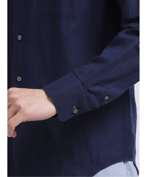 TAKA-Q(タカキュー)/リネン混シャンブレーワンピースカラー長袖シャツ/img32