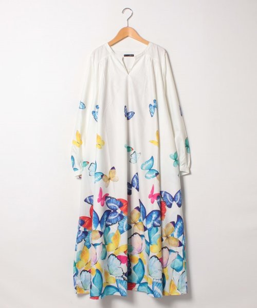 ロープベルト付蝶々柄ワンピース ラナン Ranan Magaseek ロープベルト付蝶々柄ワンピース ラナン Ranan Magaseek