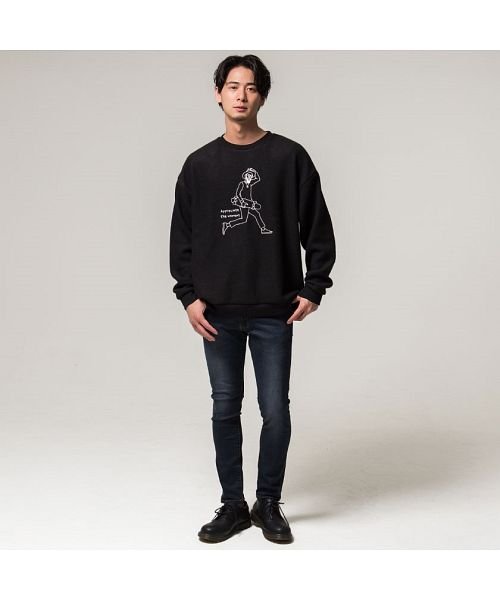 Cavaria キャバリア イラスト刺繍入りクルーネック長袖ニットトレーナー キャバリア Cavaria Magaseek Cavaria キャバリア イラスト刺繍入りクルーネック長袖ニットトレーナー キャバリア Cavaria Magaseek