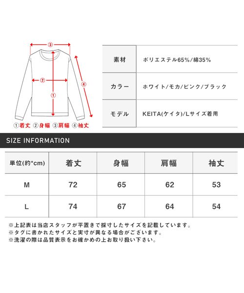 LUXSTYLE(ラグスタイル)/裏起毛ガールイラストトレーナー/トレーナー メンズ スウェット バックプリント 裏起毛 長袖 秋冬/img18