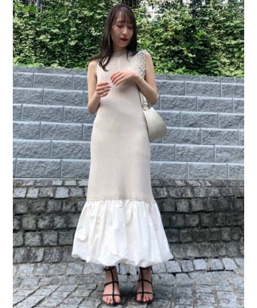 格安saleスタート セルフォード 異素材コンビニットワンピース ロングワンピース Williamsav Com