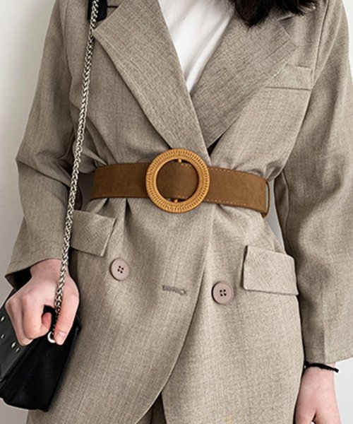 バックルベルト レディース フェイクレザー ウエストベルト 細見え おしゃれ オールシーズン 韓国風 ミニミニストア Miniministore Magaseek