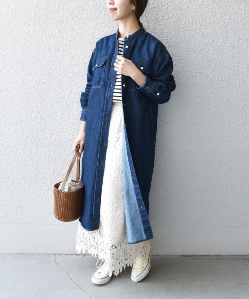 SHIPS any WOMEN(シップス　エニィ　ウィメン)/SHIPS any: バンドカラー デニム シャツワンピース［SHIPS any DENIM］/img20