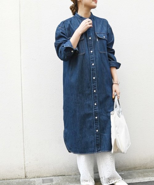 SHIPS any WOMEN(シップス　エニィ　ウィメン)/SHIPS any: バンドカラー デニム シャツワンピース［SHIPS any DENIM］/img23