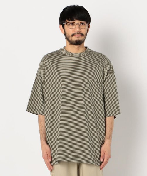 GLOSTER(GLOSTER)/【unfil / アンフィル】organic cotton striped s/s pocket Tee #WOSP－UM227/img01