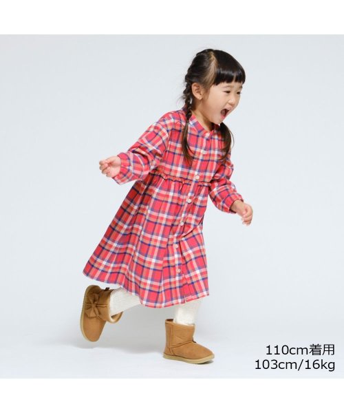 セール 子供服 Moujonjon ムージョンジョン チェックシャツワンピース 80cm 140cm M ムージョンジョン Moujonjon Magaseek