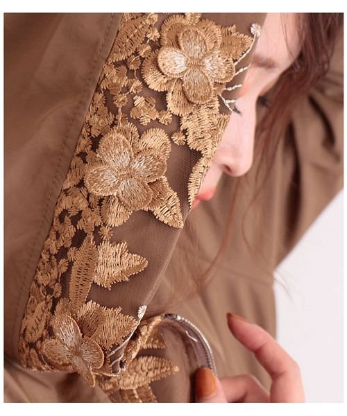 Sawa a la mode(サワアラモード)/花刺繍のフ―ディロングジャケット/img07