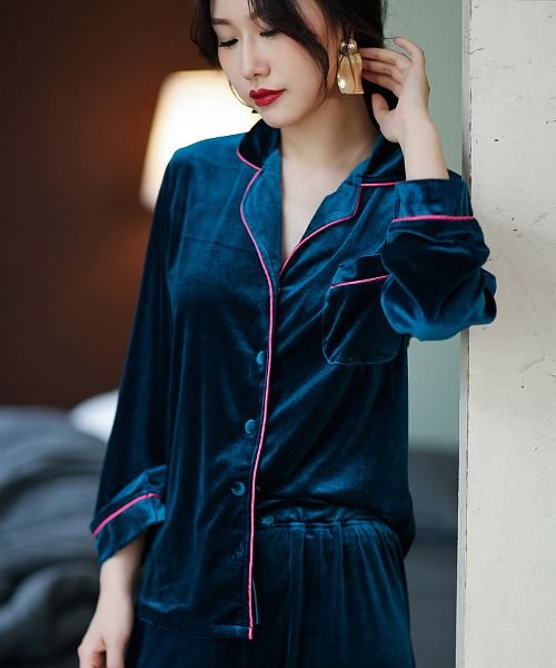 セール ベロア パイピングシャツ ルームウェア オシャレボ Osyarevo Magaseek セール ベロア パイピングシャツ ルームウェア オシャレボ Osyarevo Magaseek