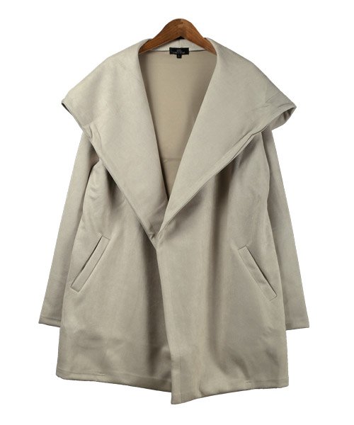 セール フェイクスウェードフーデッドコート コート メンズ フェイクスウェード フード ボタンレス ラグスタイル Luxstyle Magaseek