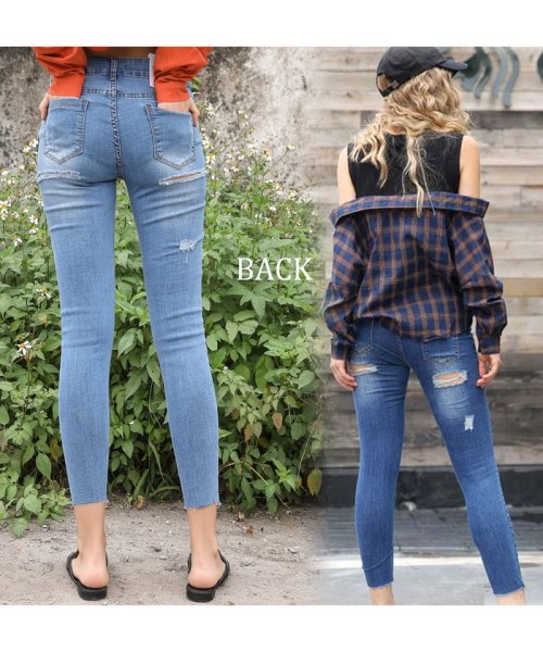 セール バックダメージデニムスキニーパンツ ノンヘッジ Non Hedge Magaseek