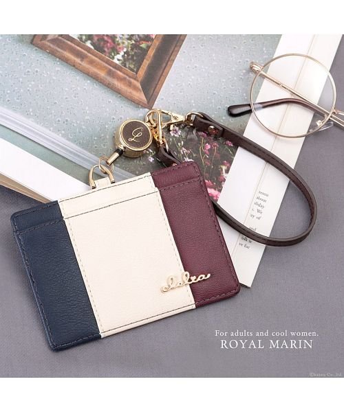 パスケース 定期入れ レディース リール付き Clelia クレリア ブランド トリコロール 社員証 ネックストラップ Cl クレリア Clelia Magaseek
