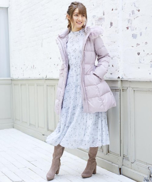 セール ビジュー付フレアロングダウンコート ミッシュマッシュ Misch Masch Magaseek