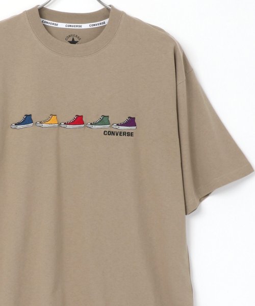 LAZAR(ラザル)/CONVERSE/コンバース カラフル シューズ ロゴ 刺繍 Tシャツ/img01
