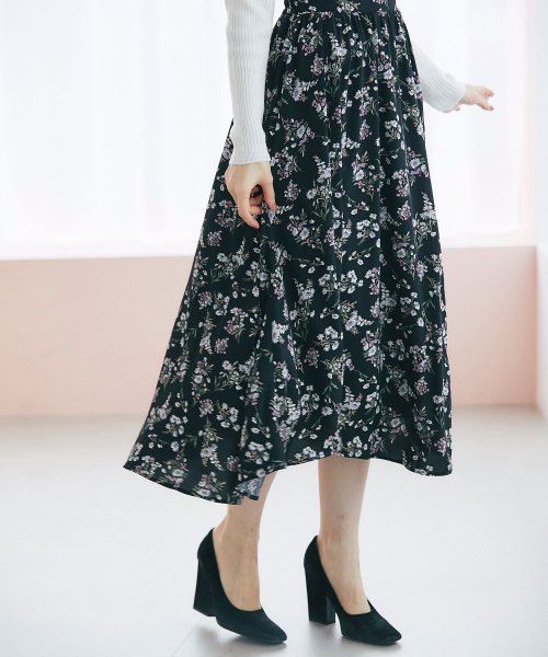 tocco closet luxe(トッコクローゼットリュクス)/フラワープリントラップ風イレヘムスカート/img11