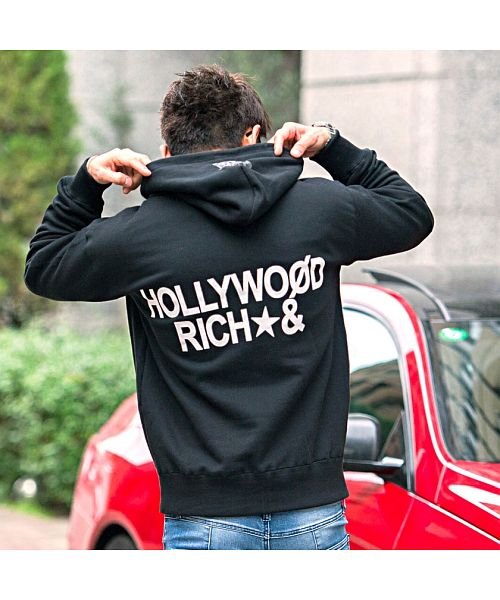 SB Select(エスビーセレクト)/Hollywood rich.&【ハリウッドリッチドットアンド】パンクベア×ビッグロゴバックプリント長袖プルオーバーパーカー/img02
