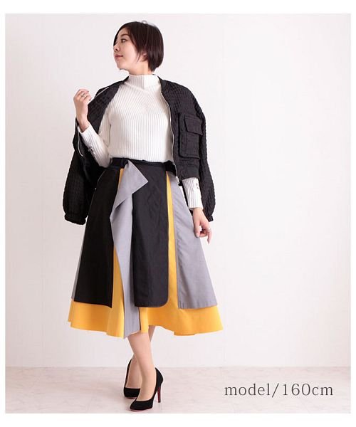 Sawa a la mode(サワアラモード)/マルチカラーの異素材ミックスフレアスカート/img01