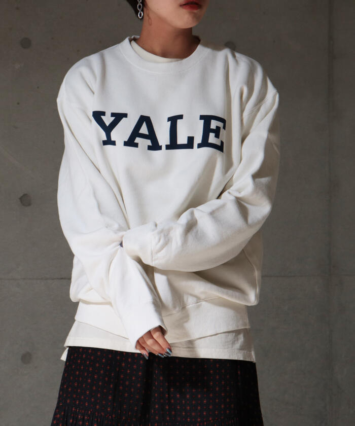 YALE / UCLA 別注 カレッジロゴ ヴィンテージ加工 ビッグシルエット スウェット プルオーバー UNISEX