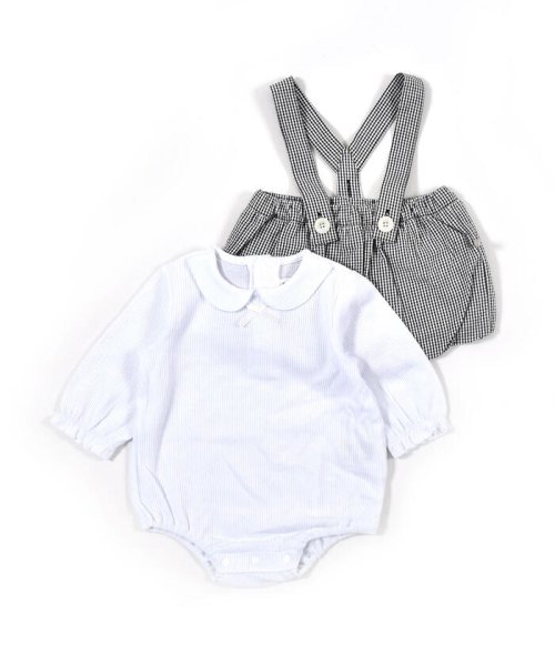 セール 襟付き ロンパース チェック柄 バルーン スカート セット 70 80cm イーベビー E Baby Magaseek