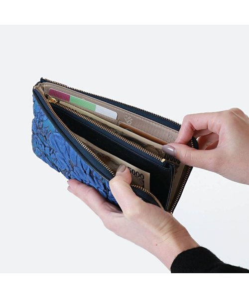 デコブランシェ 長財布 decobranche 本革 L字ファスナー KYOUKA SOLID 京香ソリッド 友禅革 日本製 d－03－08 