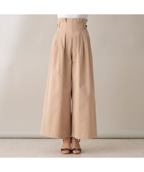 セール きれいめハンサム ハイウエストフレアワイドパンツ Euclaid Euclaid Magaseek