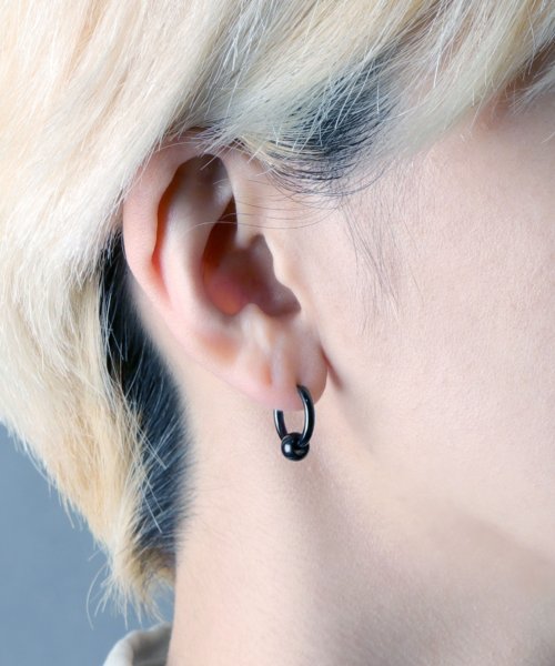 MAISON mou(メゾンムー)/【YArKA/ヤーカ】stainless series circle ball pierce middle /ステンレス サークルボールピアス/img01