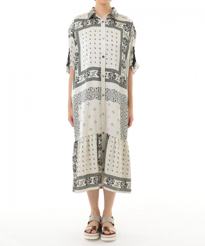 セール中 バンダナコンビプリントワンピース 即納可能 Grace Continental Grace Continental グレースコンチネンタル