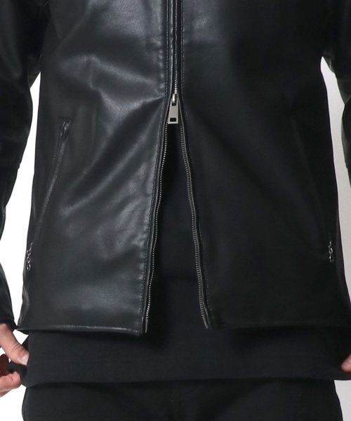 SITRY(SITRY)/【SITRY】Leatherette Single riders jacket/レザーレット シングルライダースジャケット/img07