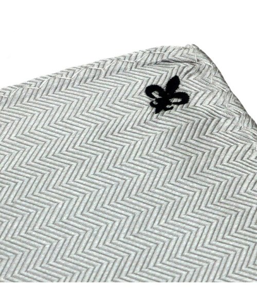 TOKYO SHIRTS(TOKYO SHIRTS)/ポケットチーフ 絹100% ヘリンボーン織柄 刺繍モチーフ入り ビジネス フォーマル/img02