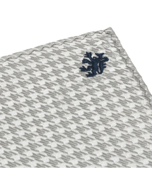 TOKYO SHIRTS(TOKYO SHIRTS)/ポケットチーフ 絹100% 千鳥格子織柄 刺繍モチーフ入り ビジネス フォーマル/img02