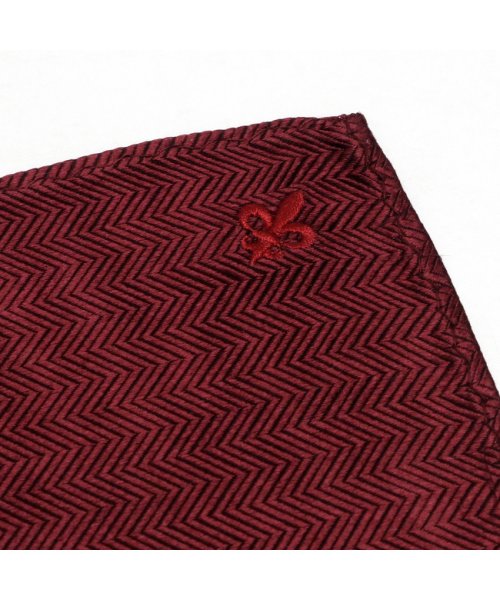 TOKYO SHIRTS(TOKYO SHIRTS)/ポケットチーフ 絹100% ヘリンボーン織柄 刺繍モチーフ入り ビジネス フォーマル/img03