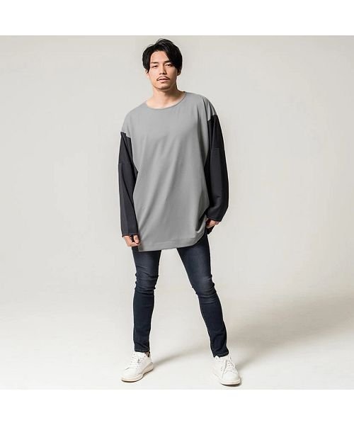 CavariA(キャバリア)/CavariA【キャバリア】配色切り替えクルーネック長袖ビッグ Tシャツ/img05