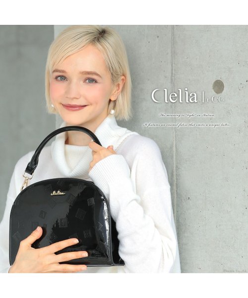 Clelia(クレリア)/【TVドラマ着用】バッグ レディース ショルダーバッグ エナメル ハーフムーン 半円型バッグ 2way ハンドバッグ/img04