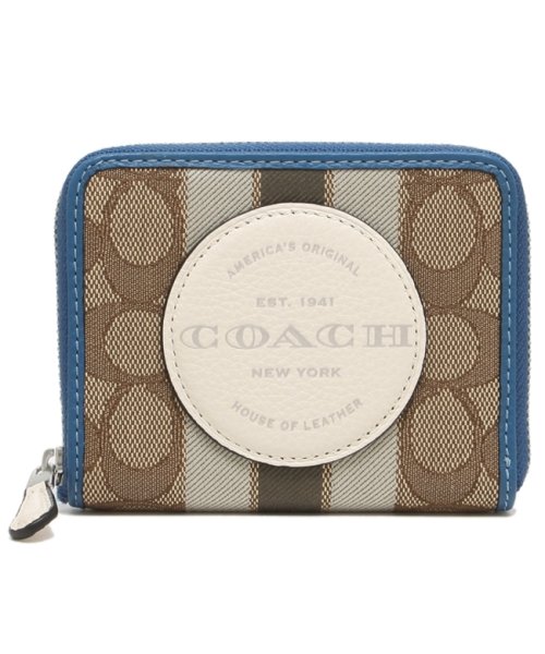 コーチ 二つ折り財布 アウトレット シグネチャー ジャガード ミニ財布 ベージュ ブルー レディース Coach 2637 Svr1v コーチ Coach Magaseek コーチ 二つ折り財布 アウトレット シグネチャー ジャガード ミニ財布 ベージュ ブルー レディース Coach 2637 Svr1v コーチ Coach Magaseek