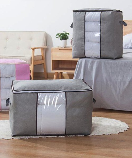 セール 収納袋 衣類 布団収納袋 押し入れ 衣類 縦置き 横置き 不織布 収納ケース 敷布団 コンパクト 羽毛布団 大容量 ふとん おしゃれ グレー セイヘイショップ Seiheishop Magaseek