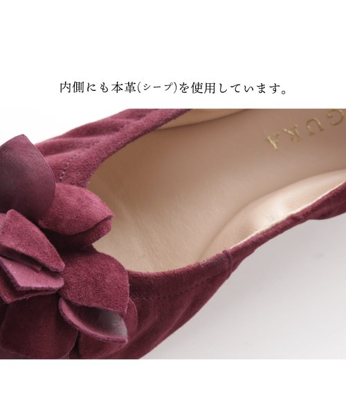 sankyoshokai(サンキョウショウカイ)/フラワー付きバレエシューズレディース靴ボロネーゼ製法/img14