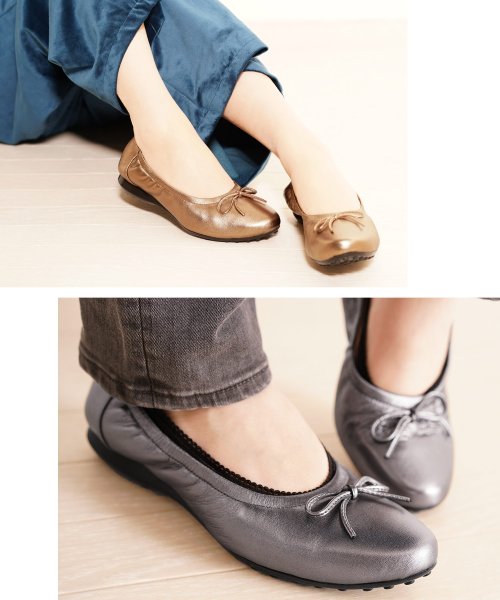 sankyoshokai(サンキョウショウカイ)/リボン付きバレエシューズレディース靴ボロネーゼ製法/img10