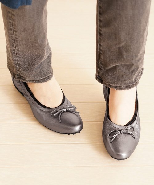 sankyoshokai(サンキョウショウカイ)/リボン付きバレエシューズレディース靴ボロネーゼ製法/img11
