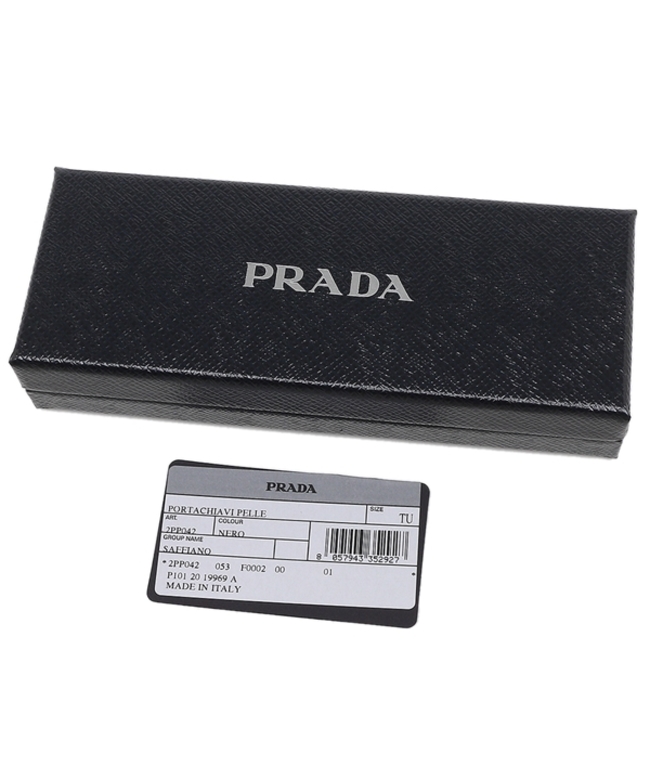 プラダ キーリング サフィアーノ ブラック メンズ/レディース PRADA 2PP042 053 F0002