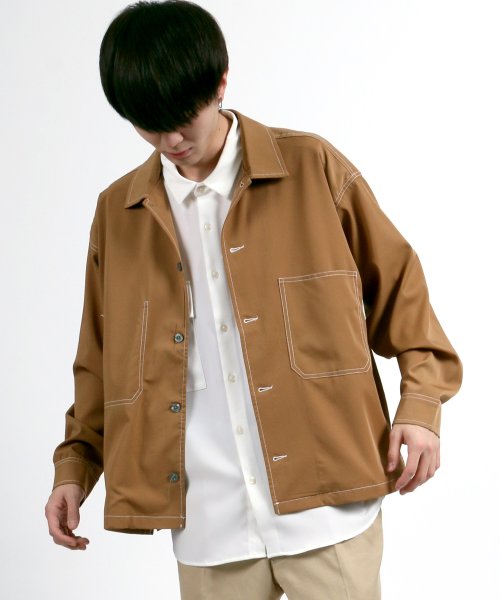 SITRY(SITRY)/【SITRY】ステッチングCPOシャツジャケット<ビッグシルエット>/img25