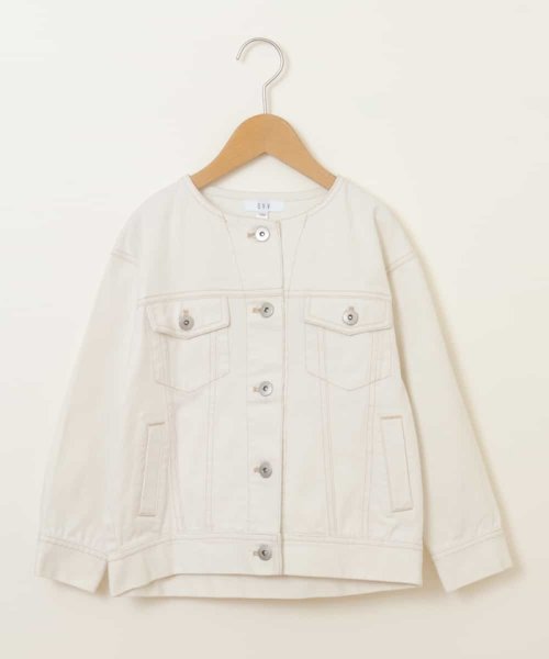 a.v.v(KID'S)(アー・ヴェ・ヴェキッズ)/[100－130]ノーカラーデニムジャケット[WEB限定サイズ]/img06