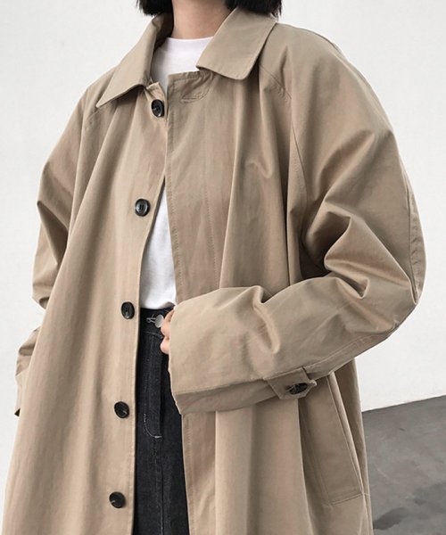 トレンチコート レディース 春秋 ロングコート 着やせ チェスターコート 膝下 カジュアル ジャケット 体型カバー アウター ミニミニストア Miniministore Magaseek