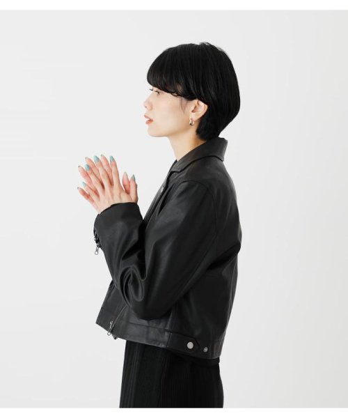 AZUL by moussy(アズールバイマウジー)/ECO LEATHER SHOR JACKET/img10