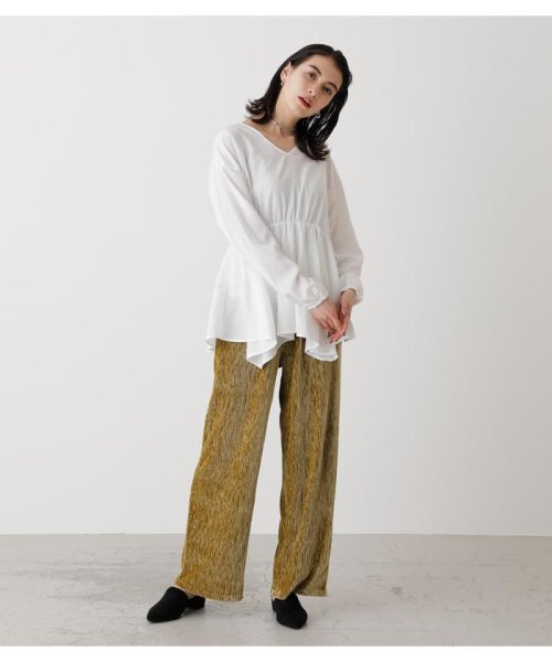AZUL by moussy(アズールバイマウジー)/SHINY VELOR WIDE PANTS/img11