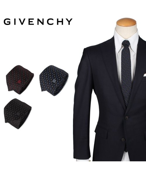 GIVENCHY(ジバンシィ)/ジバンシー GIVENCHY ネクタイ メンズ イタリア製 シルク ビジネス 結婚式 TIE ブラック ブルー レッド 黒 J3034/img01