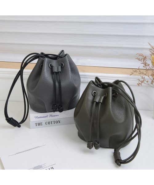 Ungrid(アングリッド)/アングリッド Ungrid バッグ ショルダーバッグ レディース 巾着 SHOULDER BAG ブラック ダーク グレー ベージュ オリーブ オーク ダーク /img16