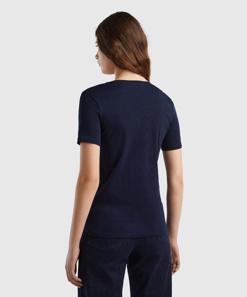 BENETTON (women)(ベネトン（レディース）)/コットン100％無地Vネック半袖Tシャツ・カットソー/img19