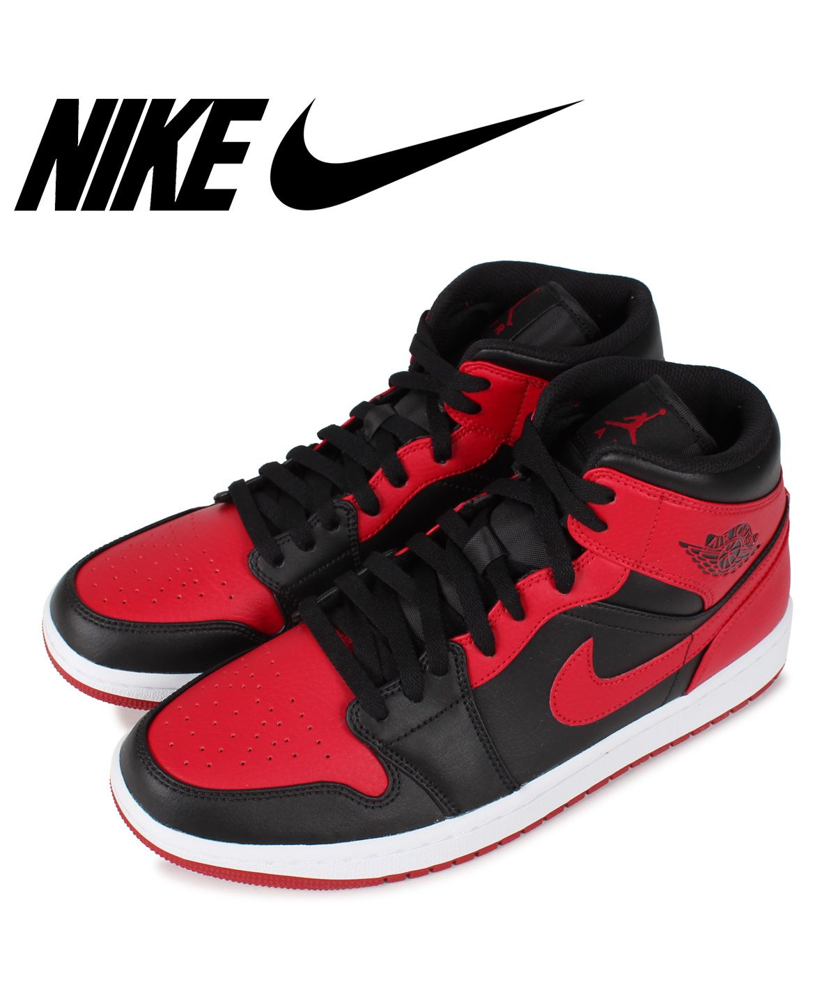 NIKE JORDAN 1 MID BRED ナイキ エアジョーダン1 スニーカー メンズ ...