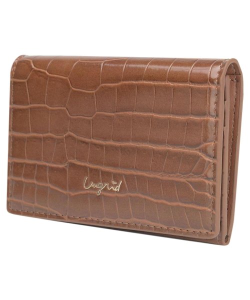 Ungrid(アングリッド)/アングリッド Ungrid カードケース 名刺入れ 定期入れ レディース SMALL CROCO CARD CASE ブラック グレー ベージュ カーキ ブラウ/img16