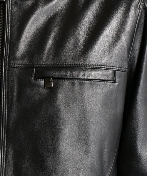 【ex/tra】スタンドカラーレザーブルゾン 