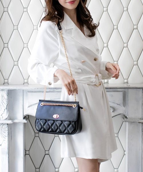 セール キルティングフラップ2wayショルダーバッグ バッグ レディース 小さめ 2way ショルダー 韓国 黒 フェイクレザー チェーン 斜めがけ 高見え ジュリアブティック Julia Boutique Magaseek